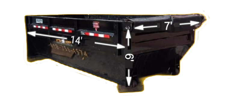 20-yard roll-off dumpster with dimensions